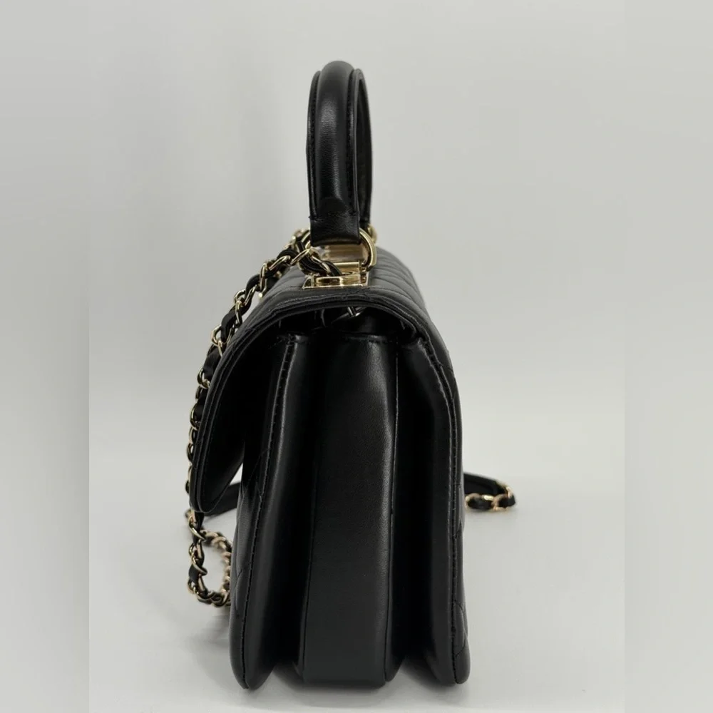 Chanel Trendy CC Small Black Lambskin Top Handle Shoulder Bag